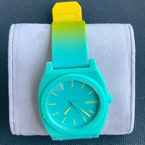 Nixon Time Teller P Teal & Yellow Watch (unisex)
